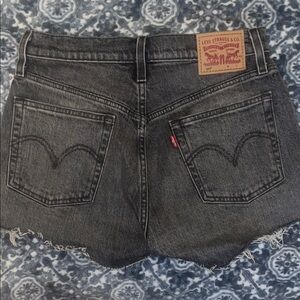 Levi's Women's Washed Black Denim Cutoff Shorts